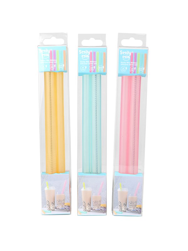 Smilymia Bubble Tea Transparent Straw Set Big 2Pcs - Sedotan Bayi Ramah Lingkungan description image