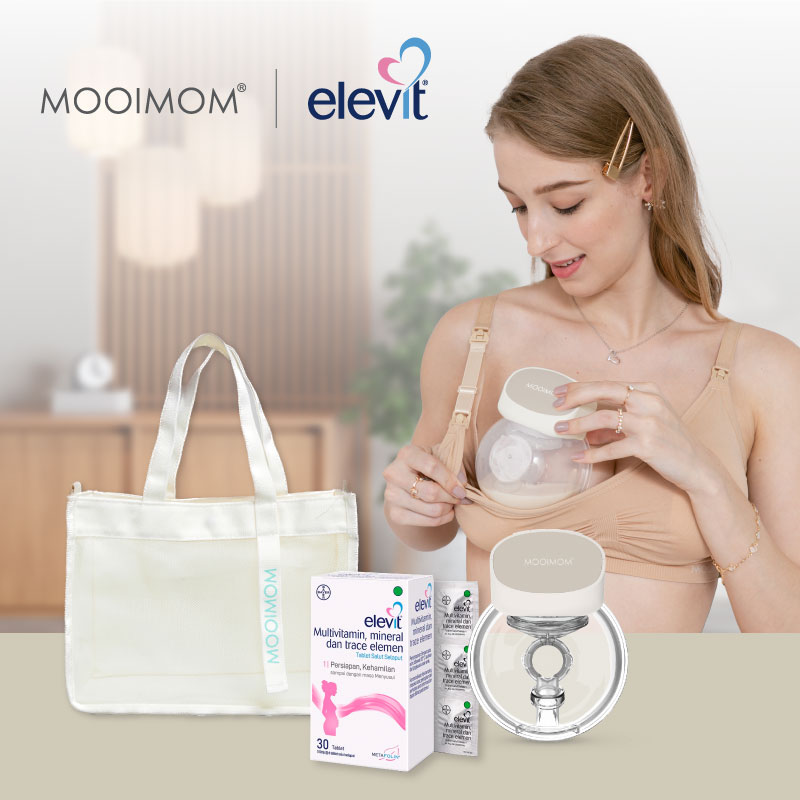 MOOIMOM Special Kit Hands Free Electric Breast Pump M2 Pro (1pcs) with Goodie Bag x Elevit image