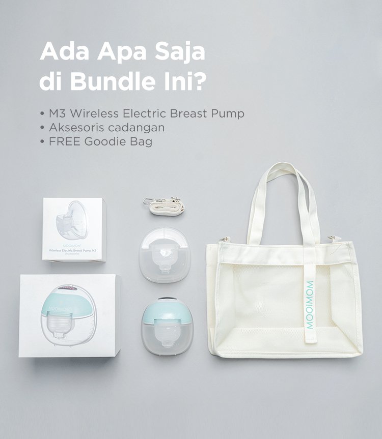 MOOIMOM Wireless Electric Breast Pump M3 Bundle Free Goodie Bag description image