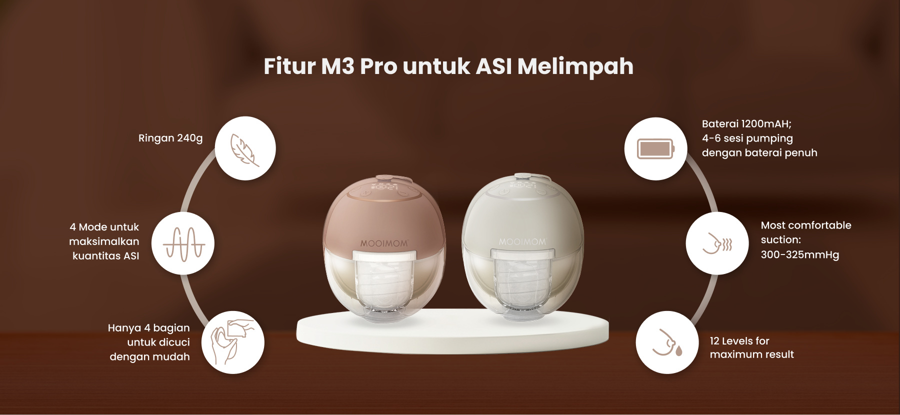 [PRE ORDER] MOOIMOM M3 Pro 2 Pcs dan 2Ways Pink description image
