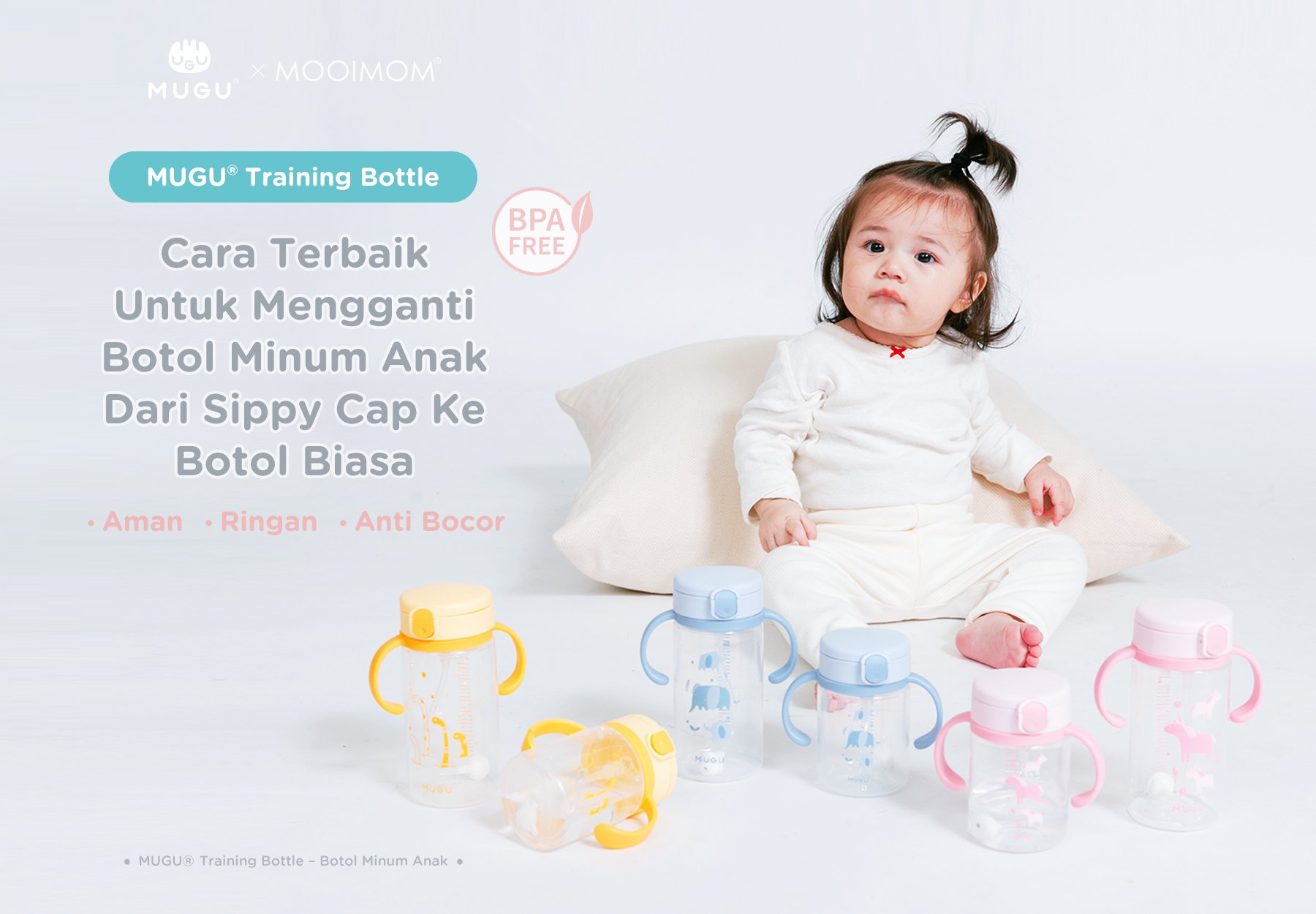 MUGU Training Bottle 220ml - Botol Minum Bayi Anak description image