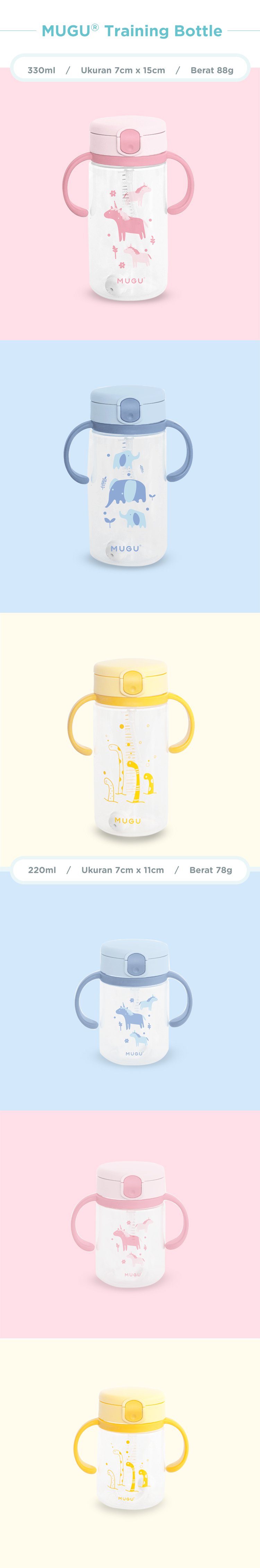 MUGU Training Bottle 220ml - Botol Minum Bayi Anak description image