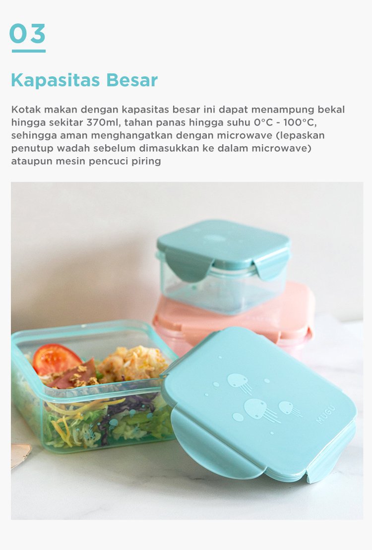 MUGU Lunch Box - 370ml - Kotak Makan description image