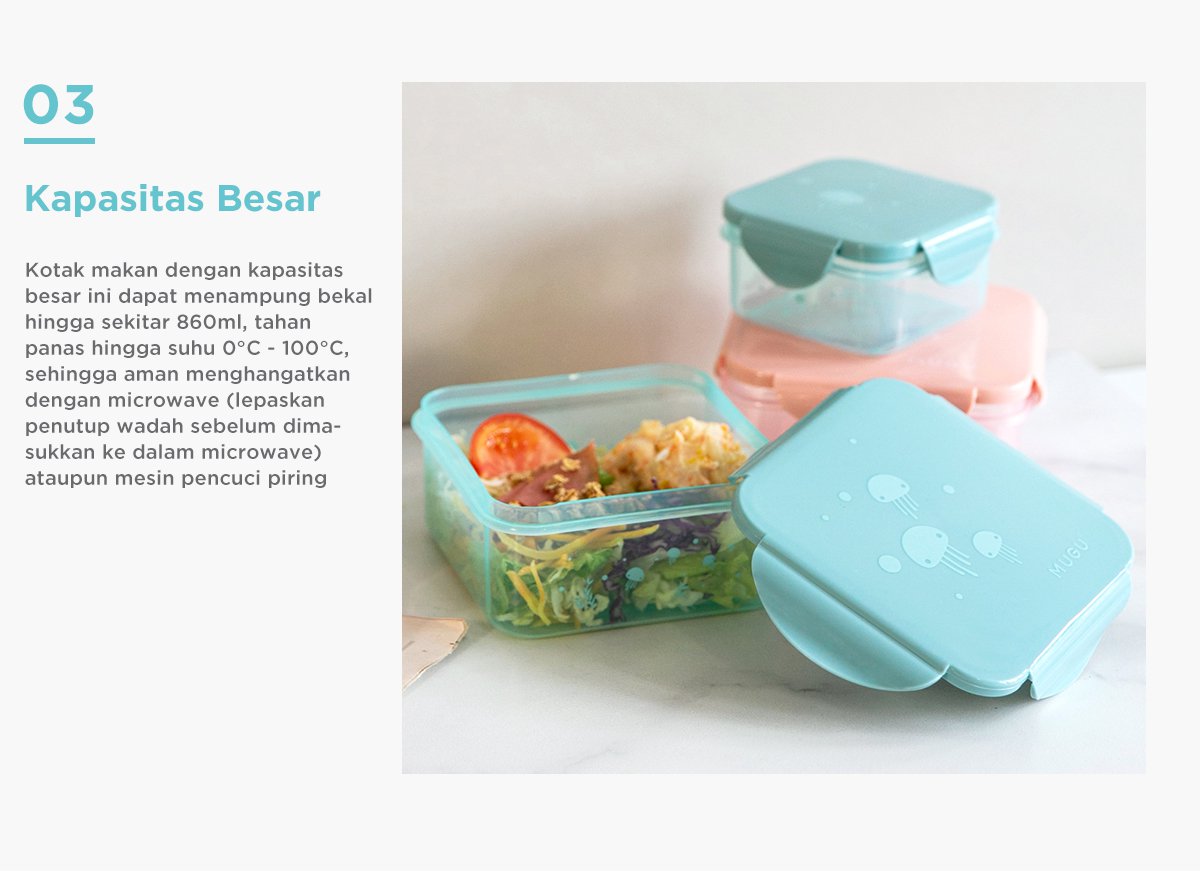 MUGU Lunch Box - 370ml - Kotak Makan description image