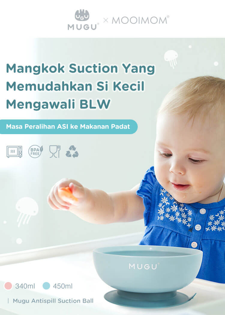 MUGU Antispill Suction Bowl 340ml - Mangkok Tempat Makan Bayi description image