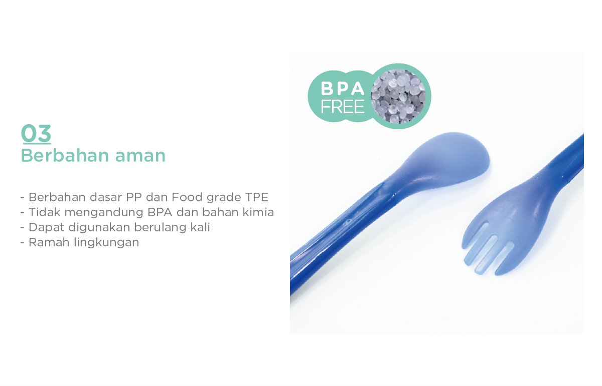 MUGU Sensoric Spoon & Fork - Sendok Garpu Bayi dengan Indikator Panas description image