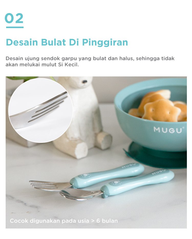 MUGU Toddler Spoon & Fork - Sendok Garpu Anak description image