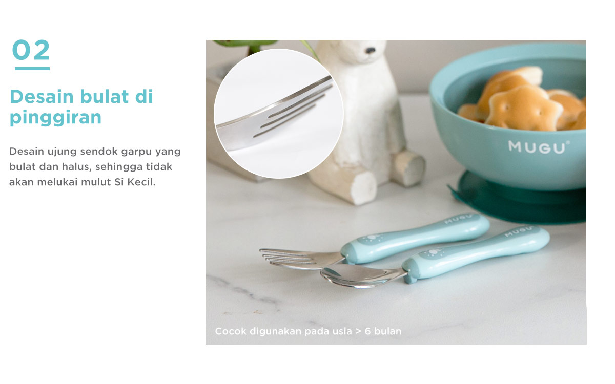 MUGU Toddler Spoon & Fork - Sendok Garpu Anak description image