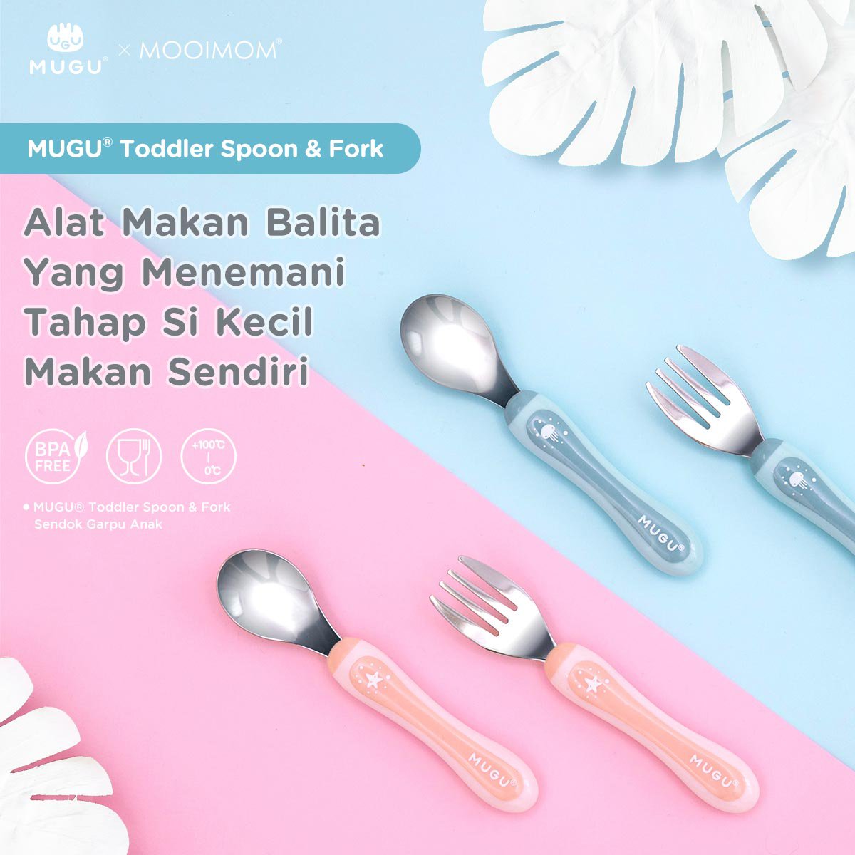 MUGU Toddler Spoon & Fork - Sendok Garpu Anak description image