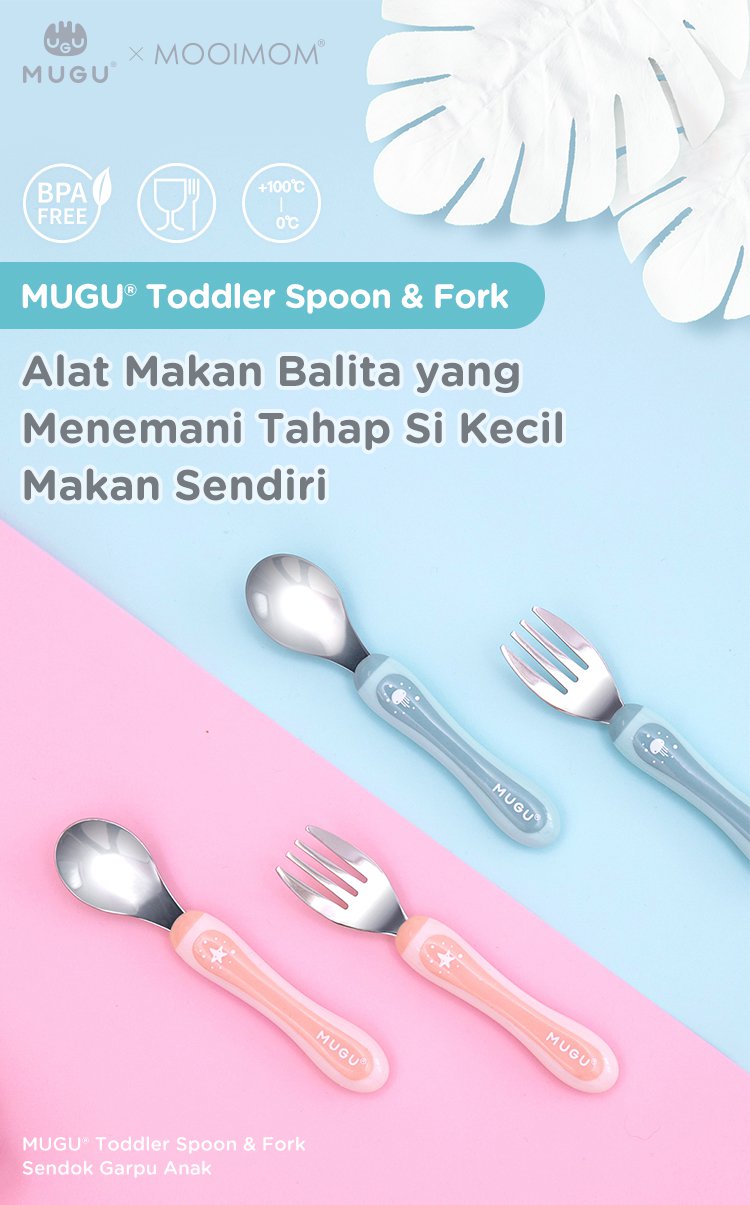 MUGU Toddler Spoon & Fork - Sendok Garpu Anak description image