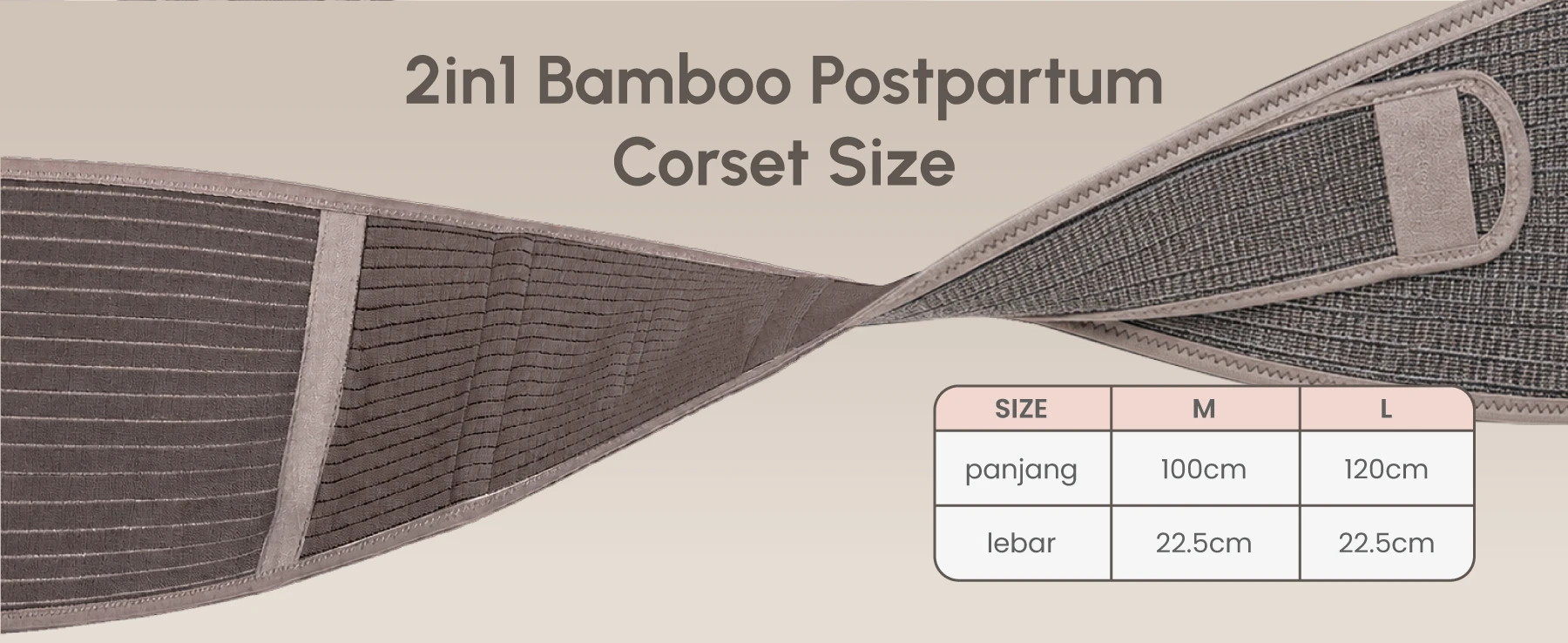 MOOIMOM Basic 2in1 Bamboo Postpartum Corset description image