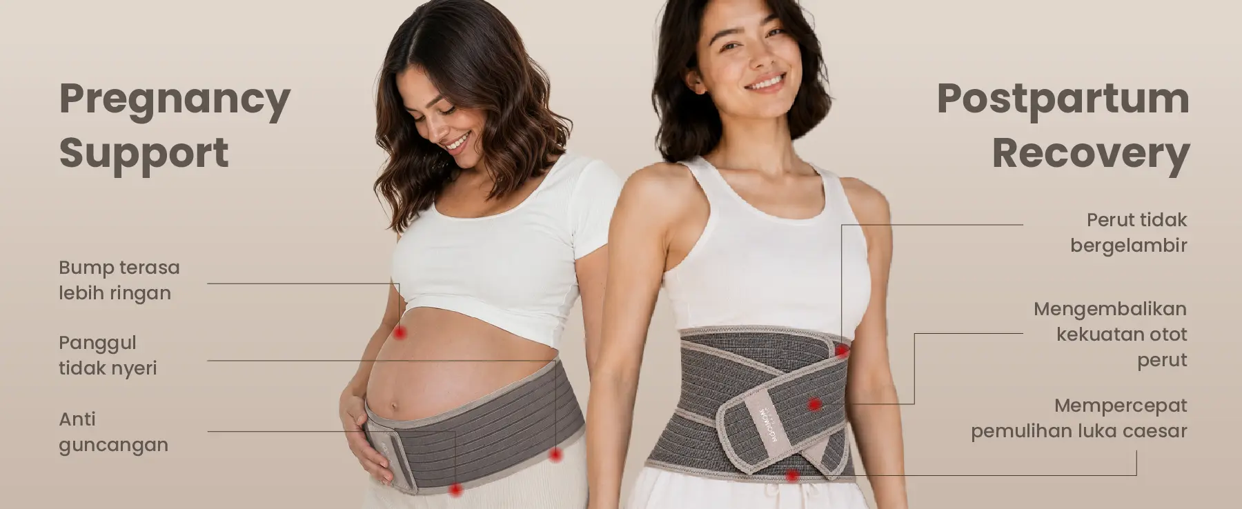[PRE ORDER] MOOIMOM Basic 2in1 Bamboo Postpartum Corset description image