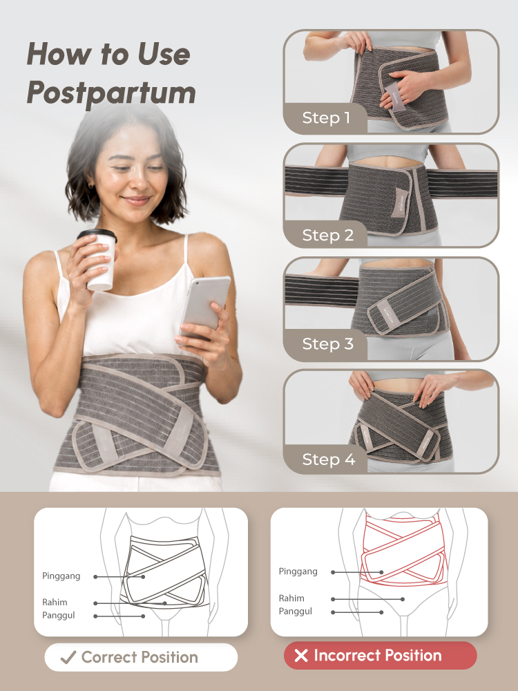 MOOIMOM Basic 2in1 Bamboo Postpartum Corset description image