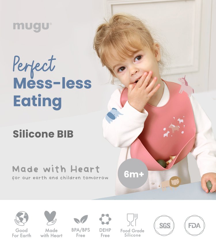 mugu silicone bib - Celemek Bayi description image