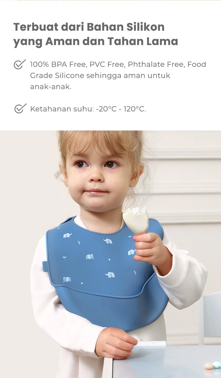 mugu silicone bib - Celemek Bayi description image