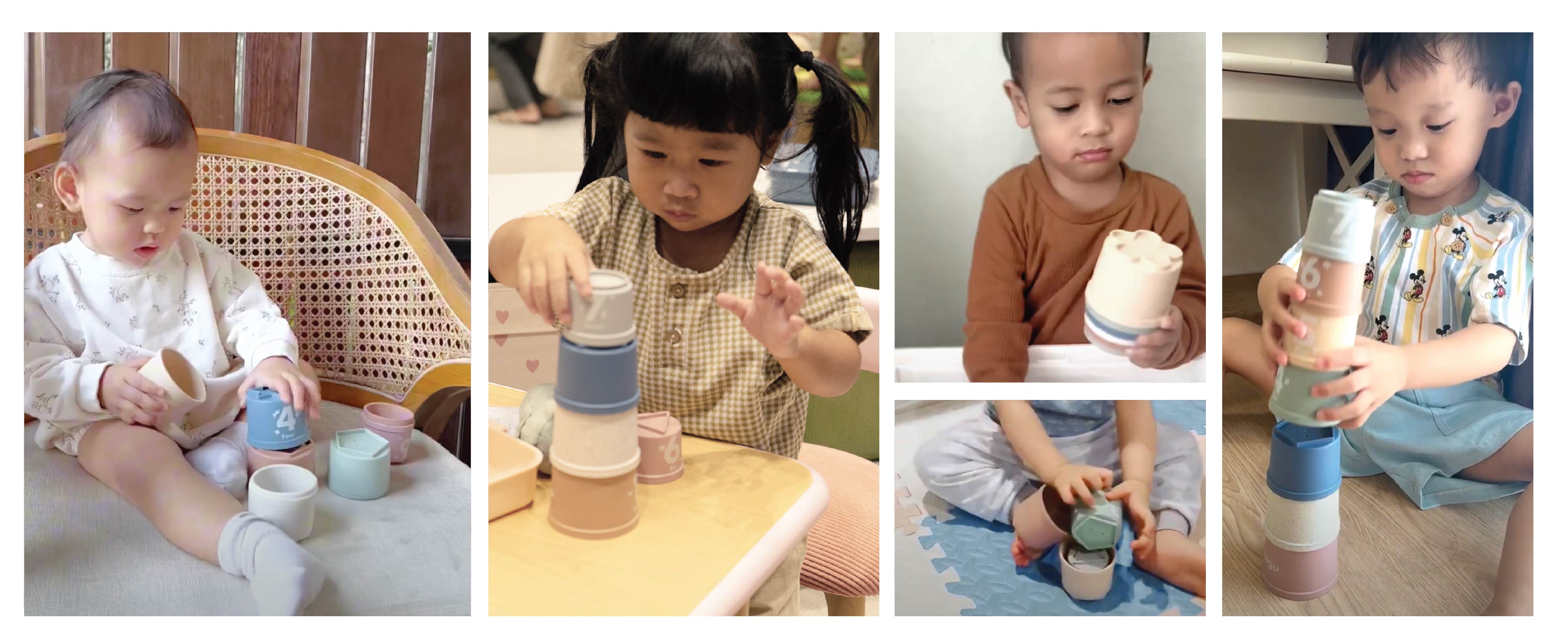 mugu Sensory Cup Toys - Mainan Susun Montessori Edukatif description image