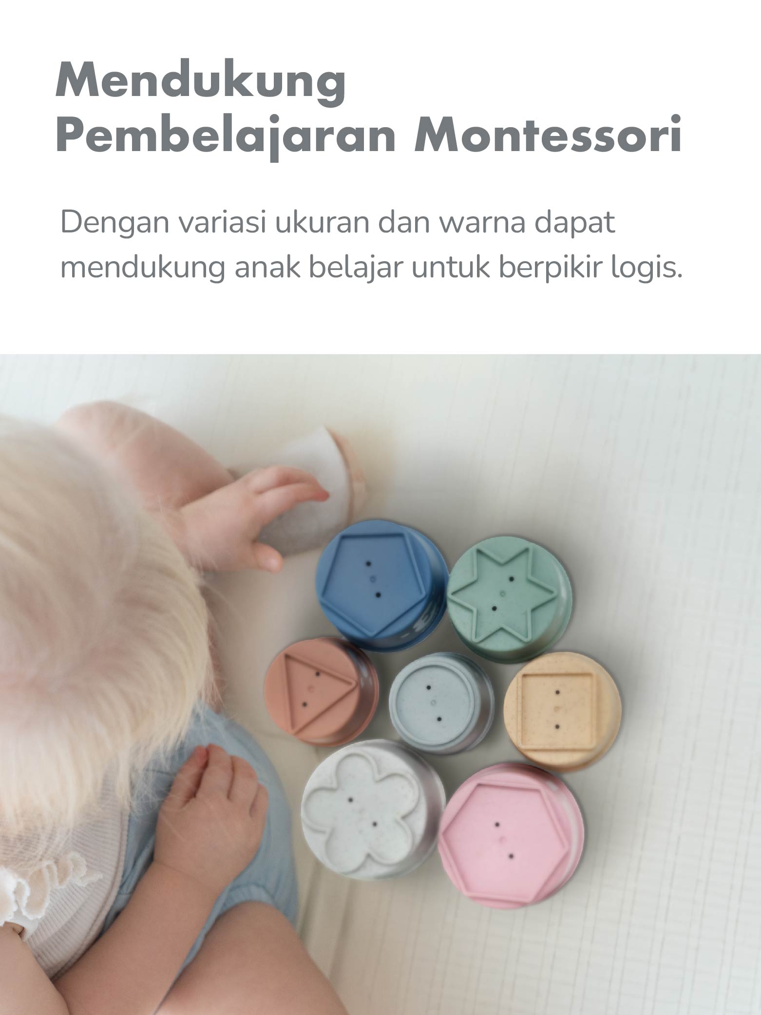 mugu Sensory Cup Toys - Mainan Susun Montessori Edukatif description image