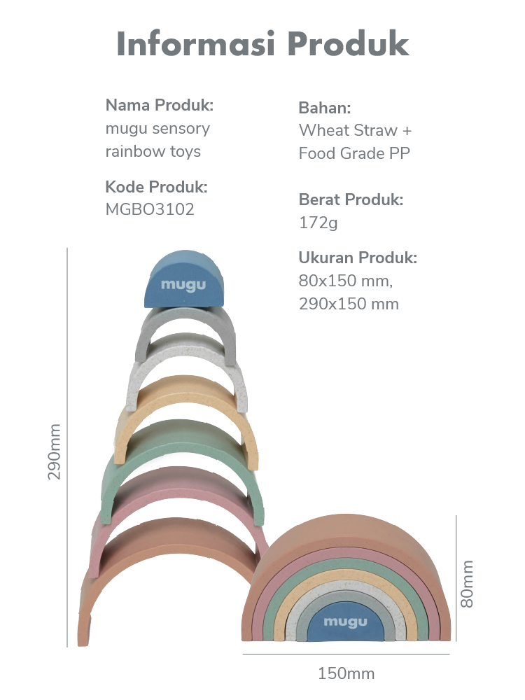 mugu sensory rainbow toys - Mainan Susun Montessori Edukatif description image