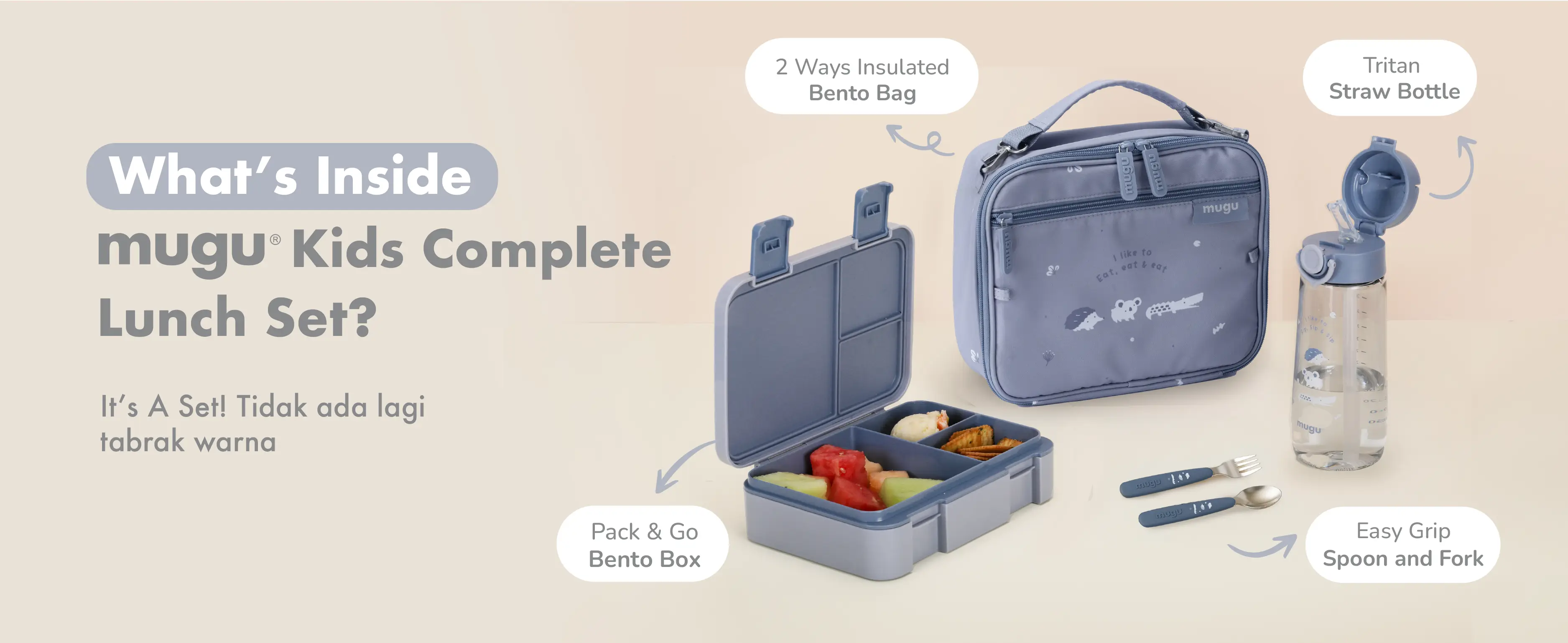 mugu kids complete lunch set description image