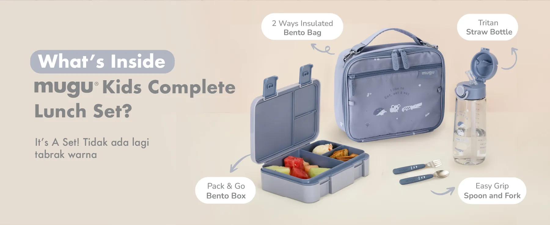 [PRE ORDER] mugu kids complete lunch set description image