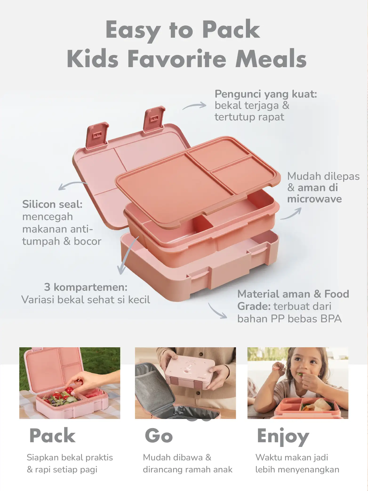 mugu Kids Simple Lunch Set description image