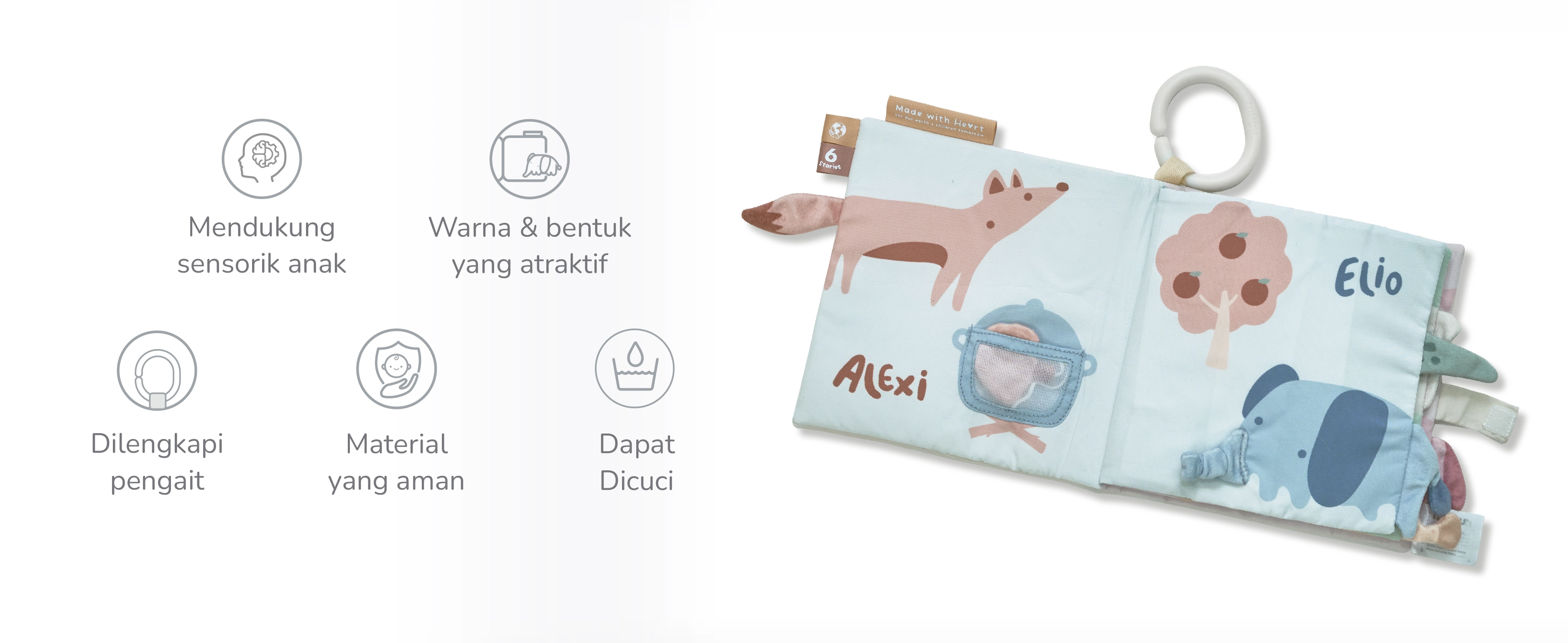 mugu Creative Soft Book - Buku Bayi Mainan Montessori description image