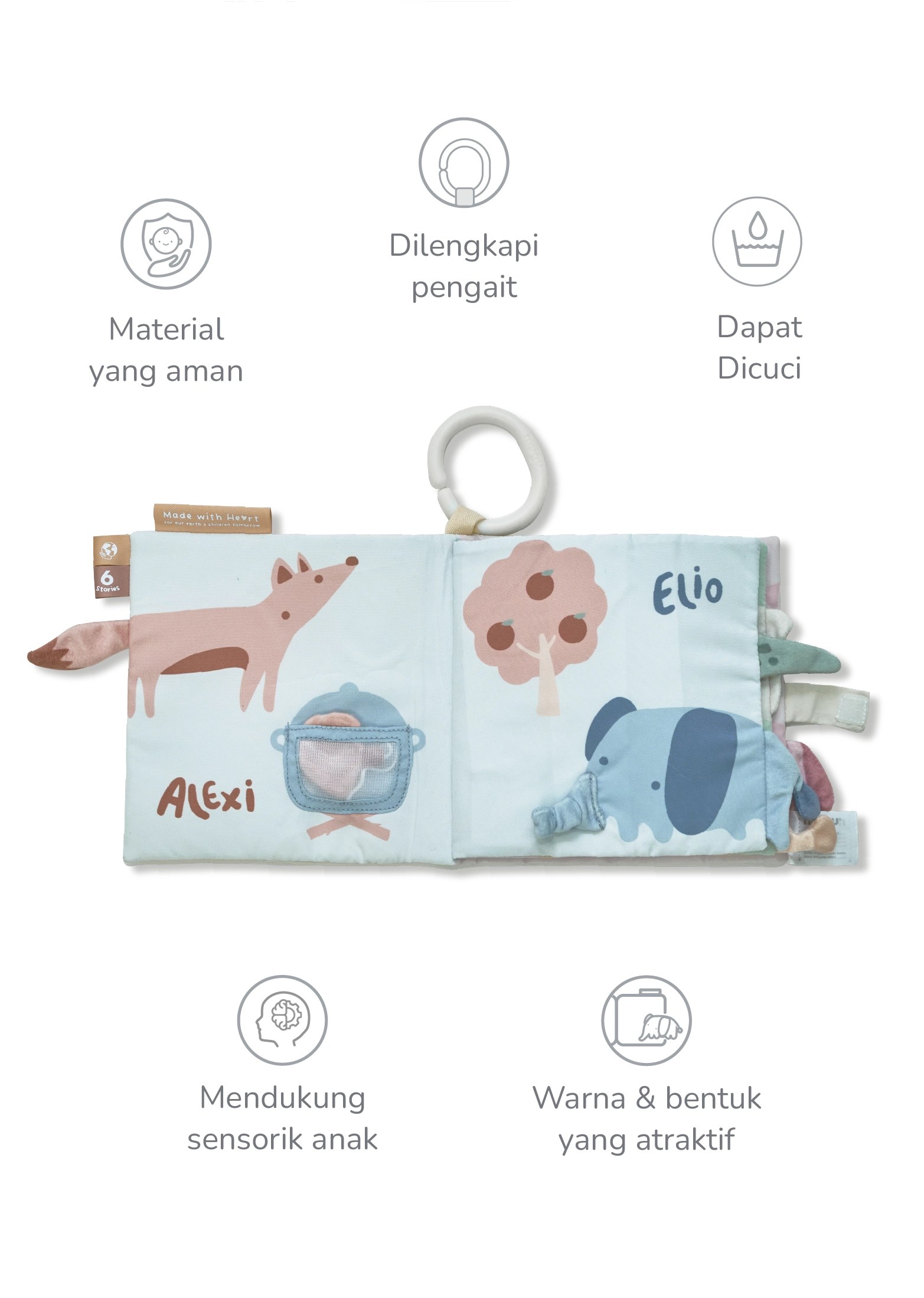 mugu Creative Soft Book - Buku Bayi Mainan Montessori description image