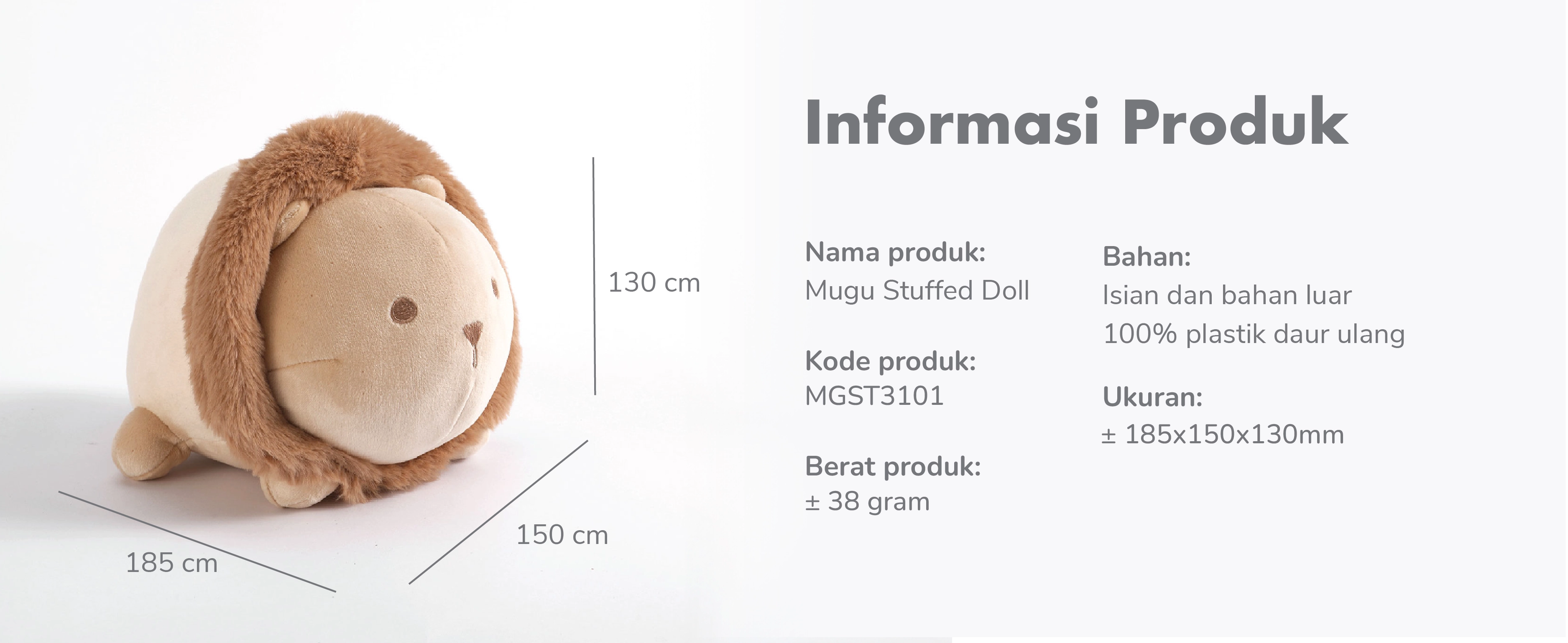 mugu Stuffed Doll Set - Boneka Anak Imut description image