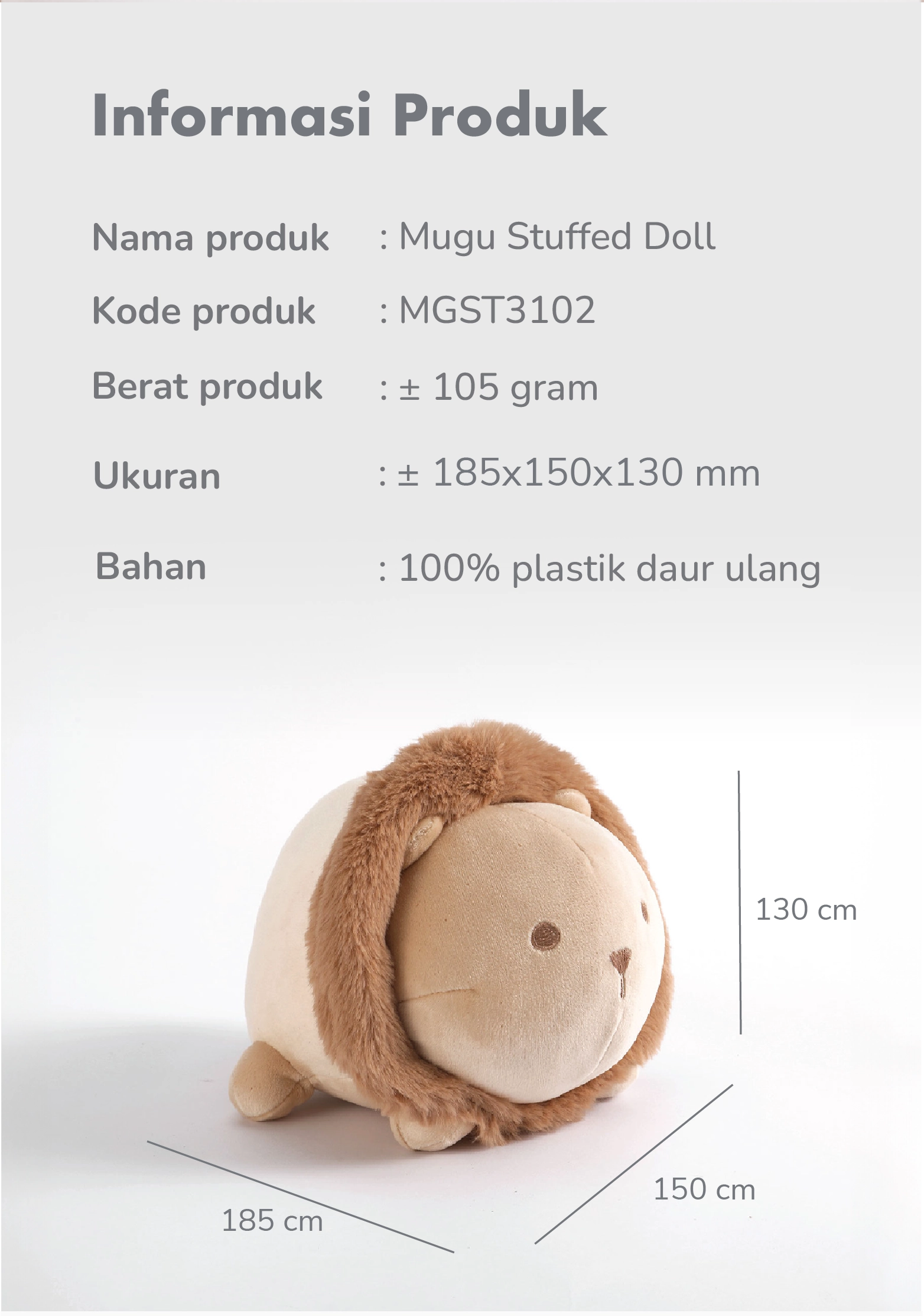 mugu Stuffed Doll Set - Boneka Anak Imut description image