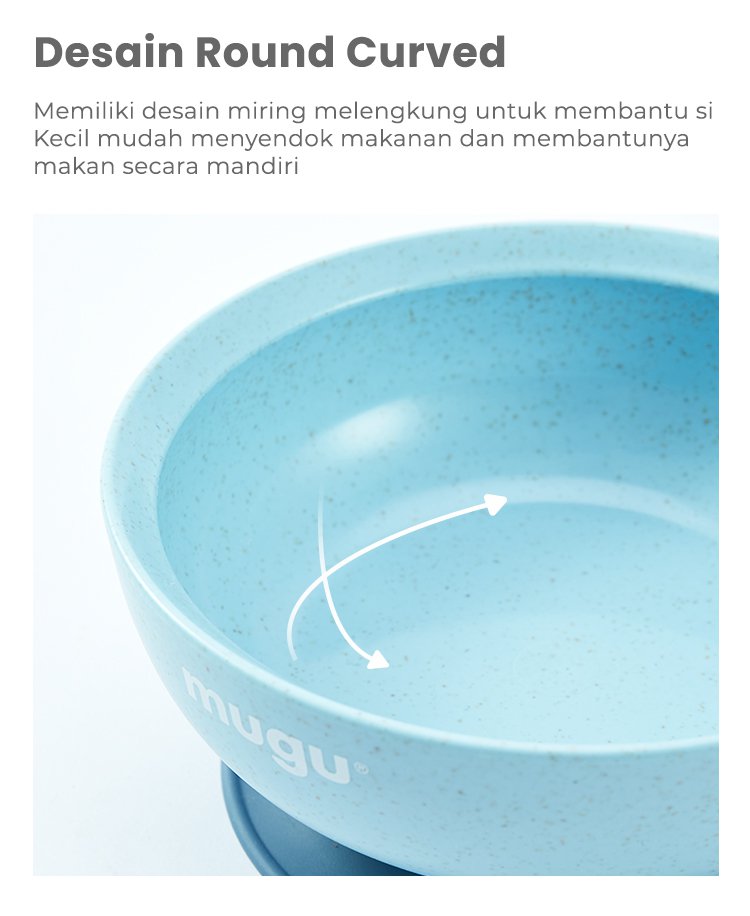 mugu wheat straw antispill suction bowl (340 ml) - Mangkok Tempat Makan Bayi description image