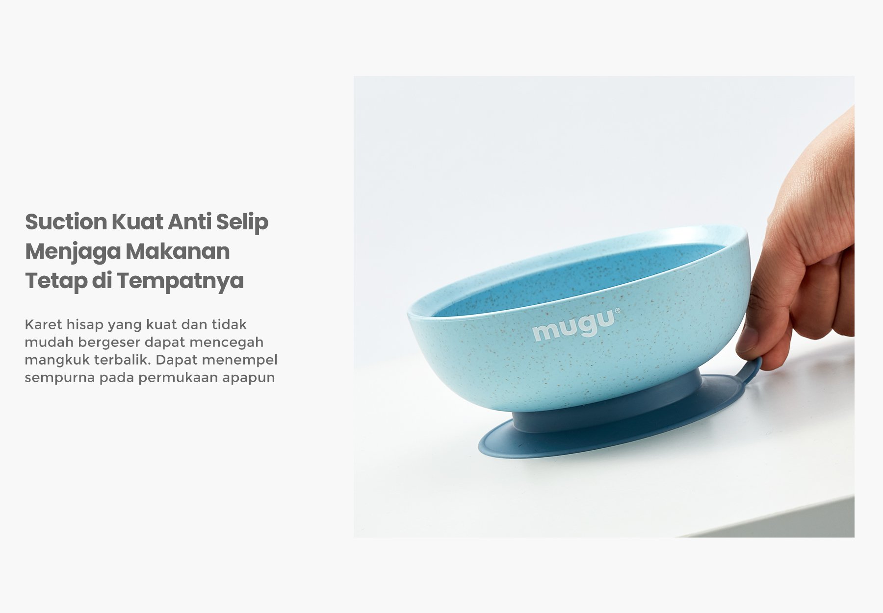 mugu wheat straw antispill suction bowl (340 ml) - Mangkok Tempat Makan Bayi description image