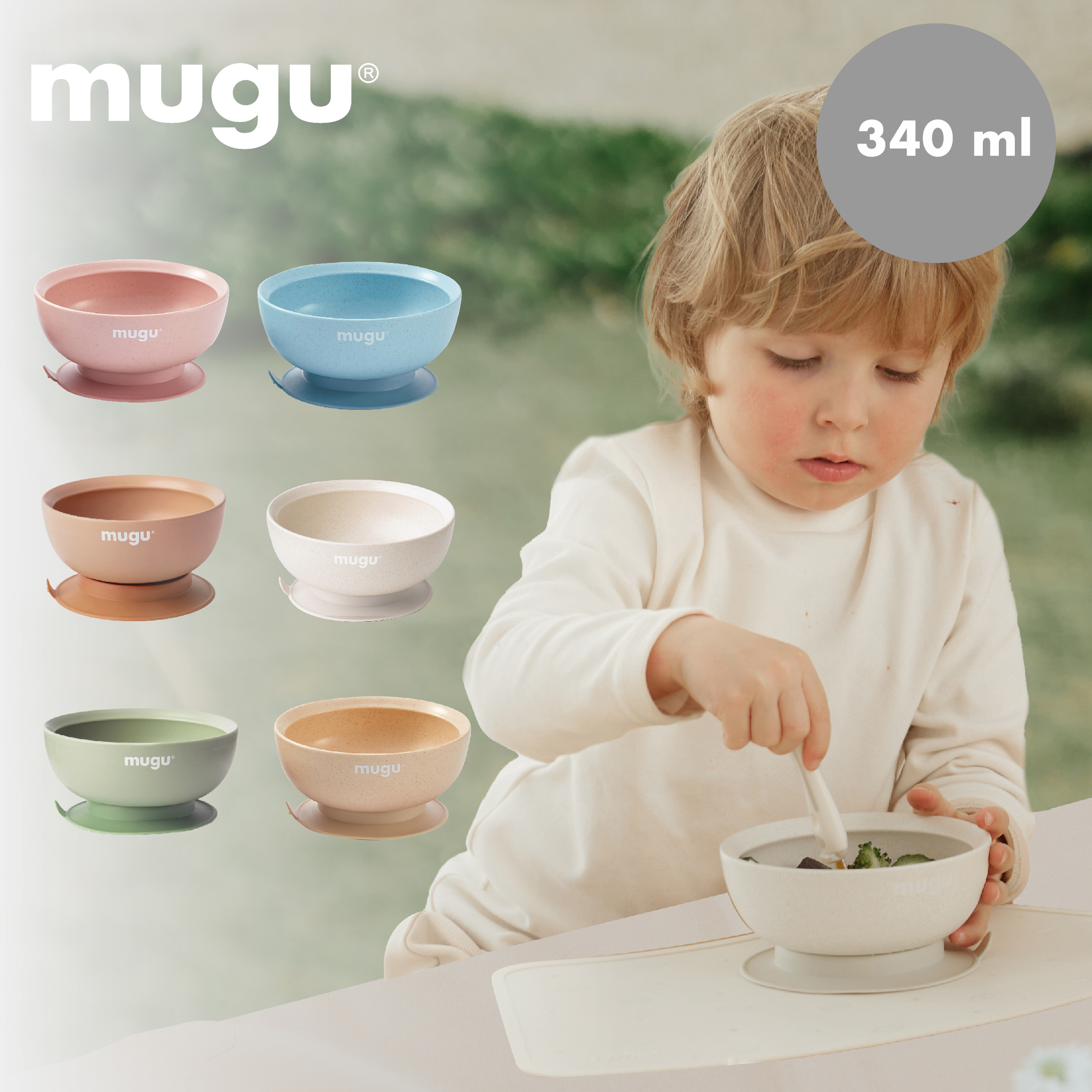 mugu wheat straw antispill suction bowl (450 ml) - Mangkok Tempat Makan Bayi