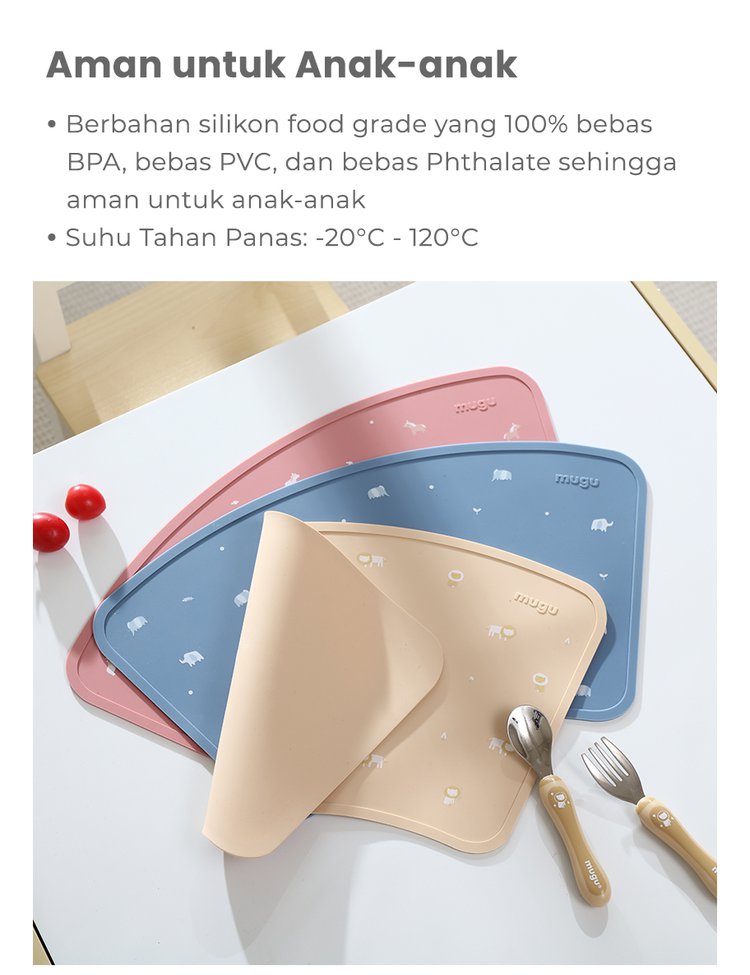 mugu silicone placemat - Tatakan Makan Bayi description image