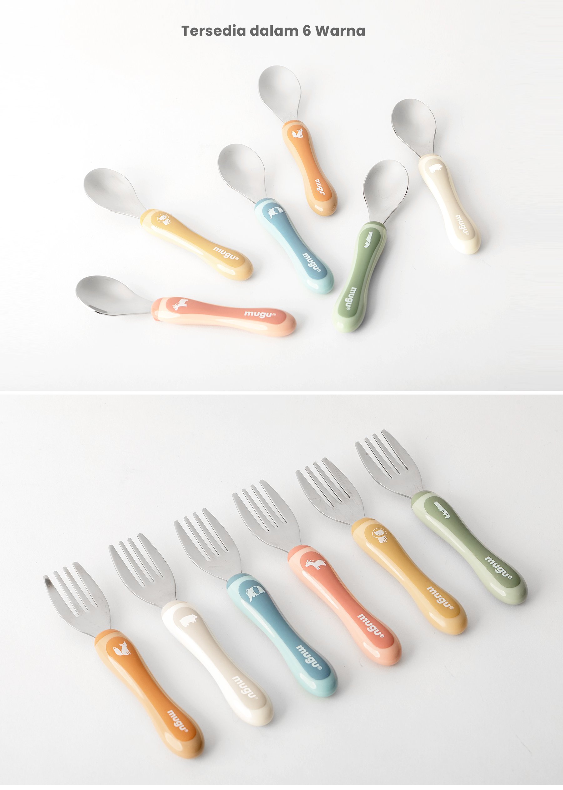 mugu toddler spoon & fork - Sendok & Garpu Bayi description image