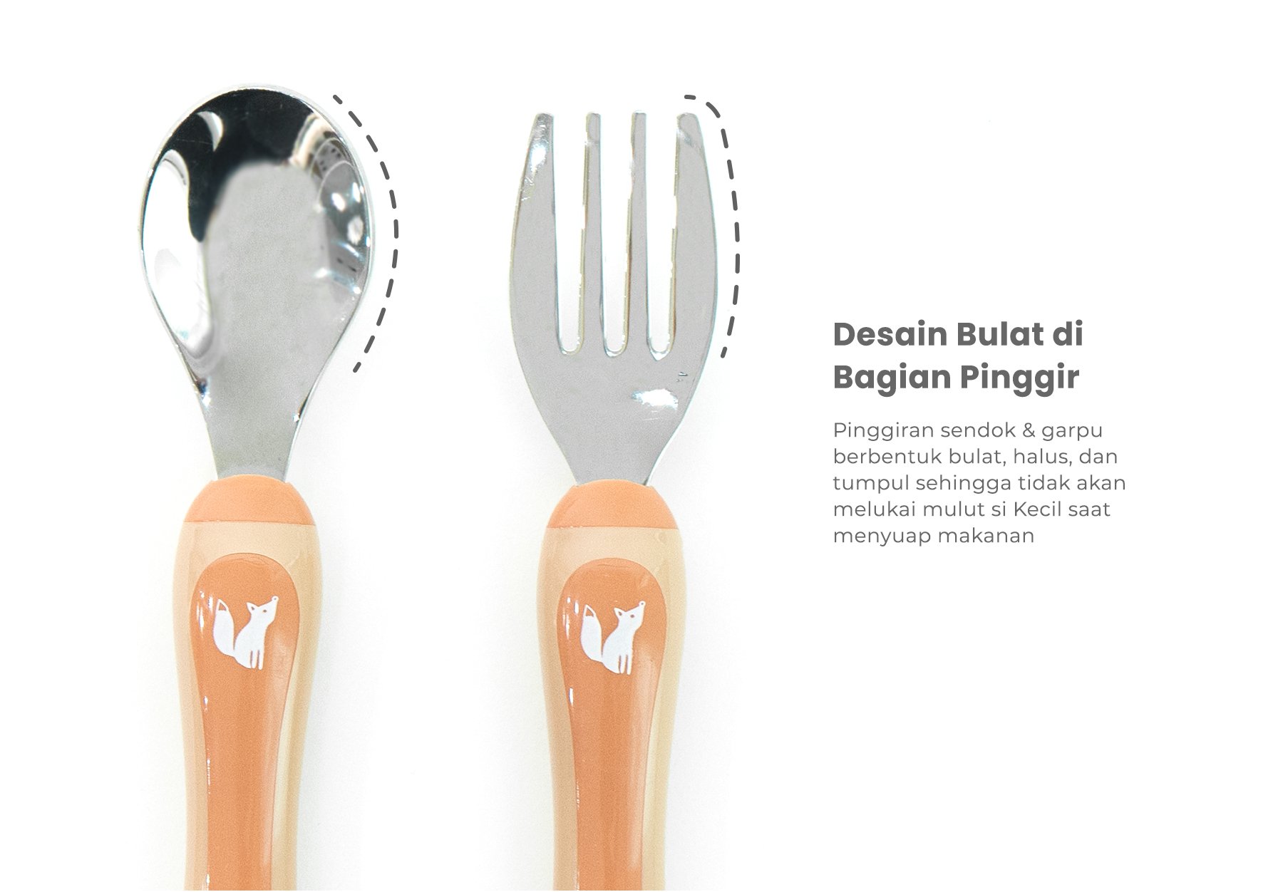 mugu toddler spoon & fork - Sendok & Garpu Bayi description image