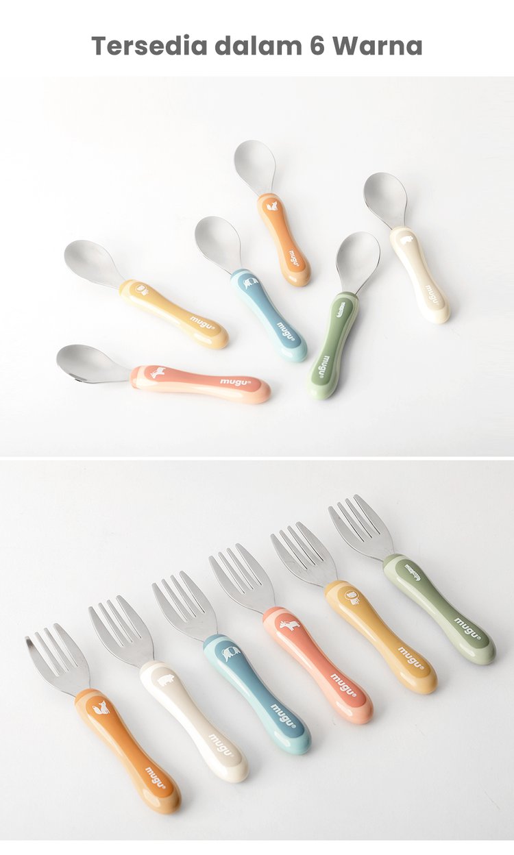 mugu toddler spoon & fork - Sendok & Garpu Bayi description image