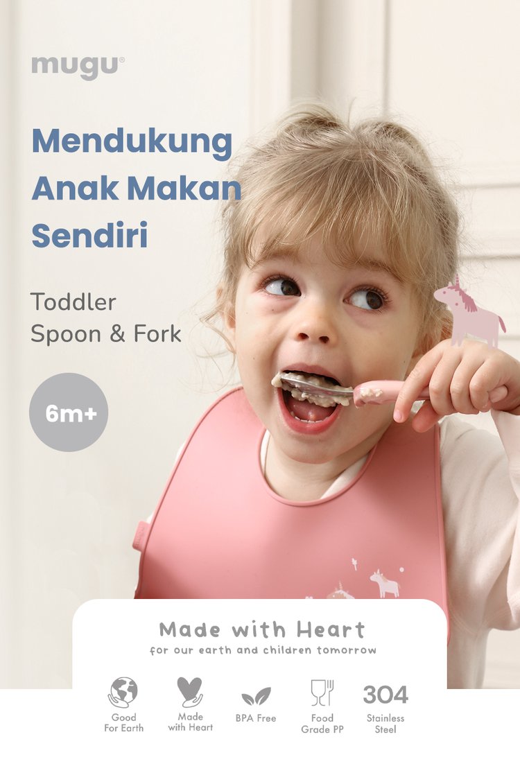 mugu toddler spoon & fork - Sendok & Garpu Bayi description image