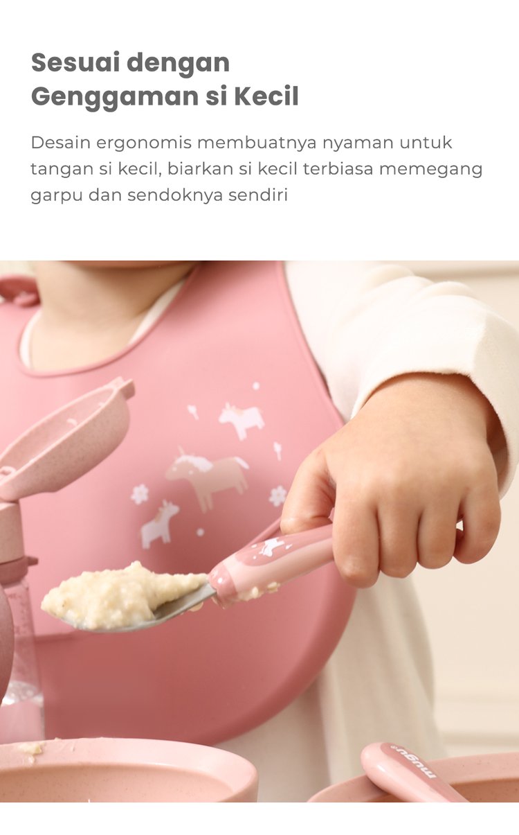 mugu toddler spoon & fork - Sendok & Garpu Bayi description image