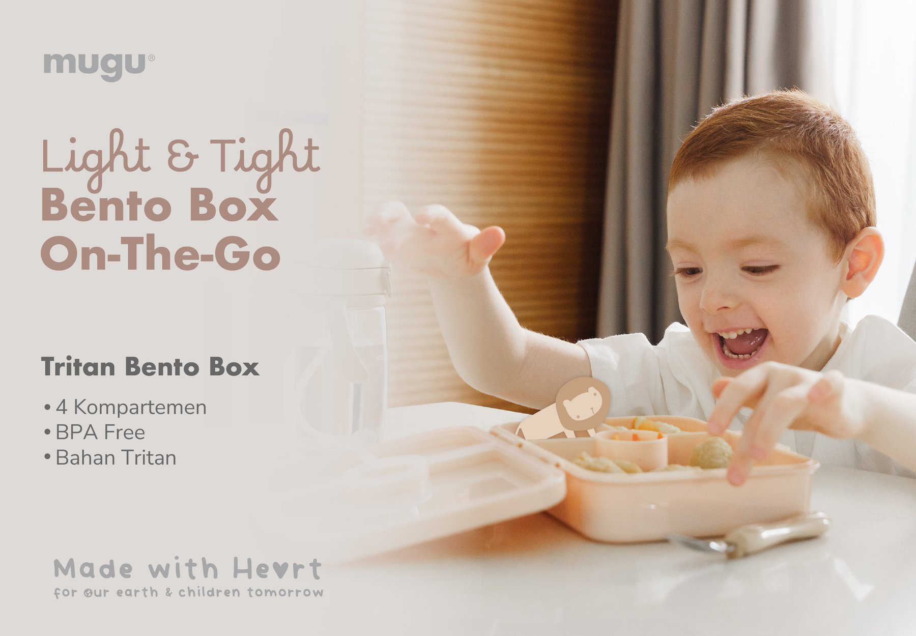 mugu Tritan Bento Box - Kotak Makan Tritan description image