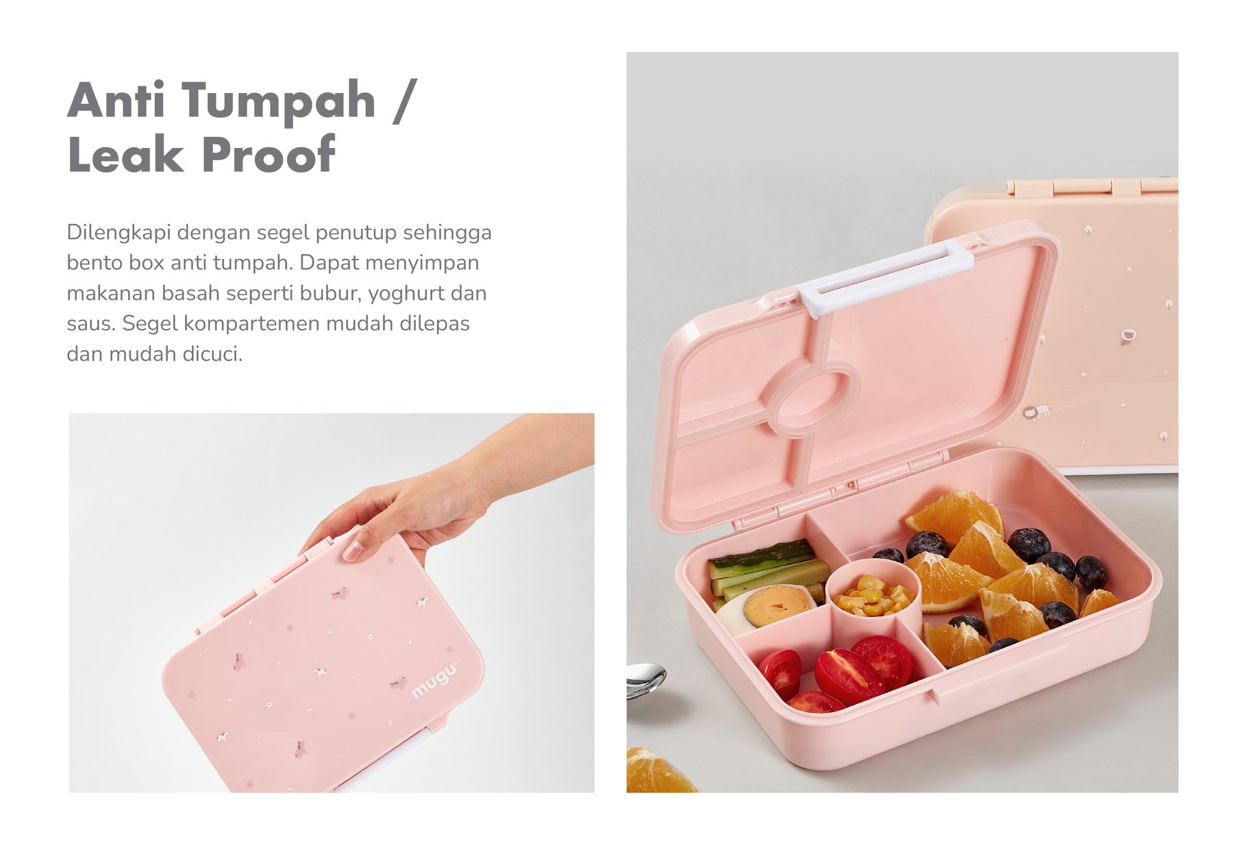 mugu Tritan Bento Box - Kotak Makan Tritan description image