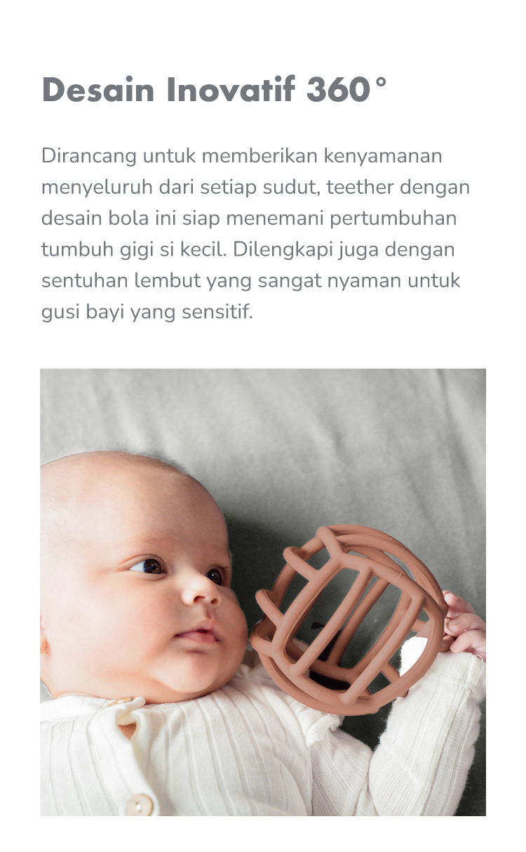 mugu Hearts' Mate Sensory Teether - Gigitan Bayi Silicone Food Grade description image