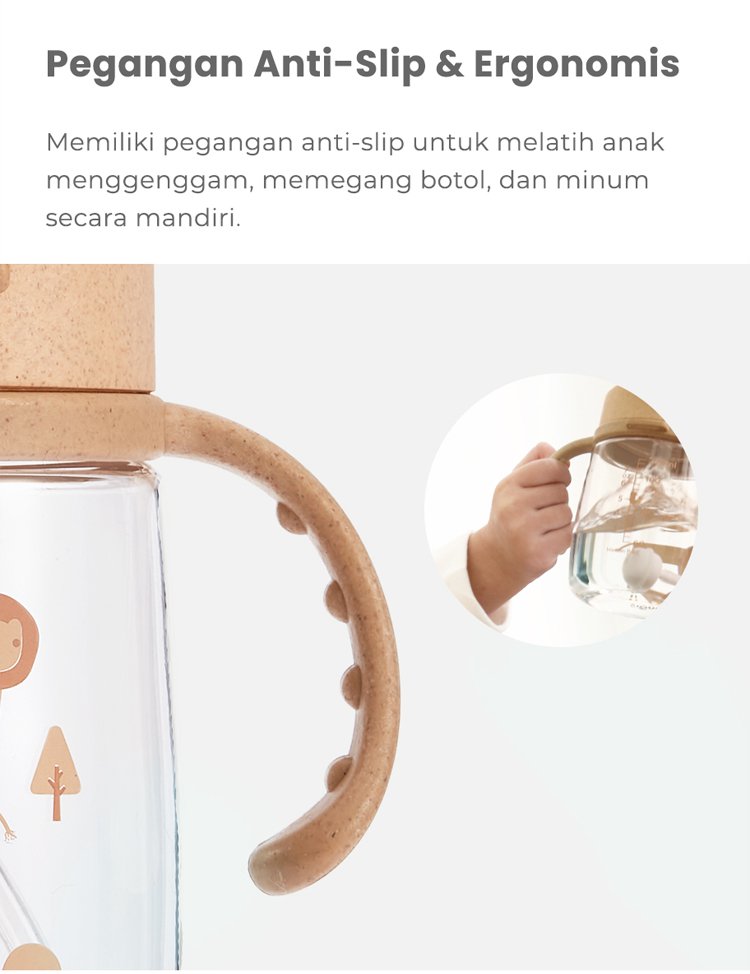 mugu wheat straw tritan training bottle (220ml) - Botol Minum Bayi/Anak description image