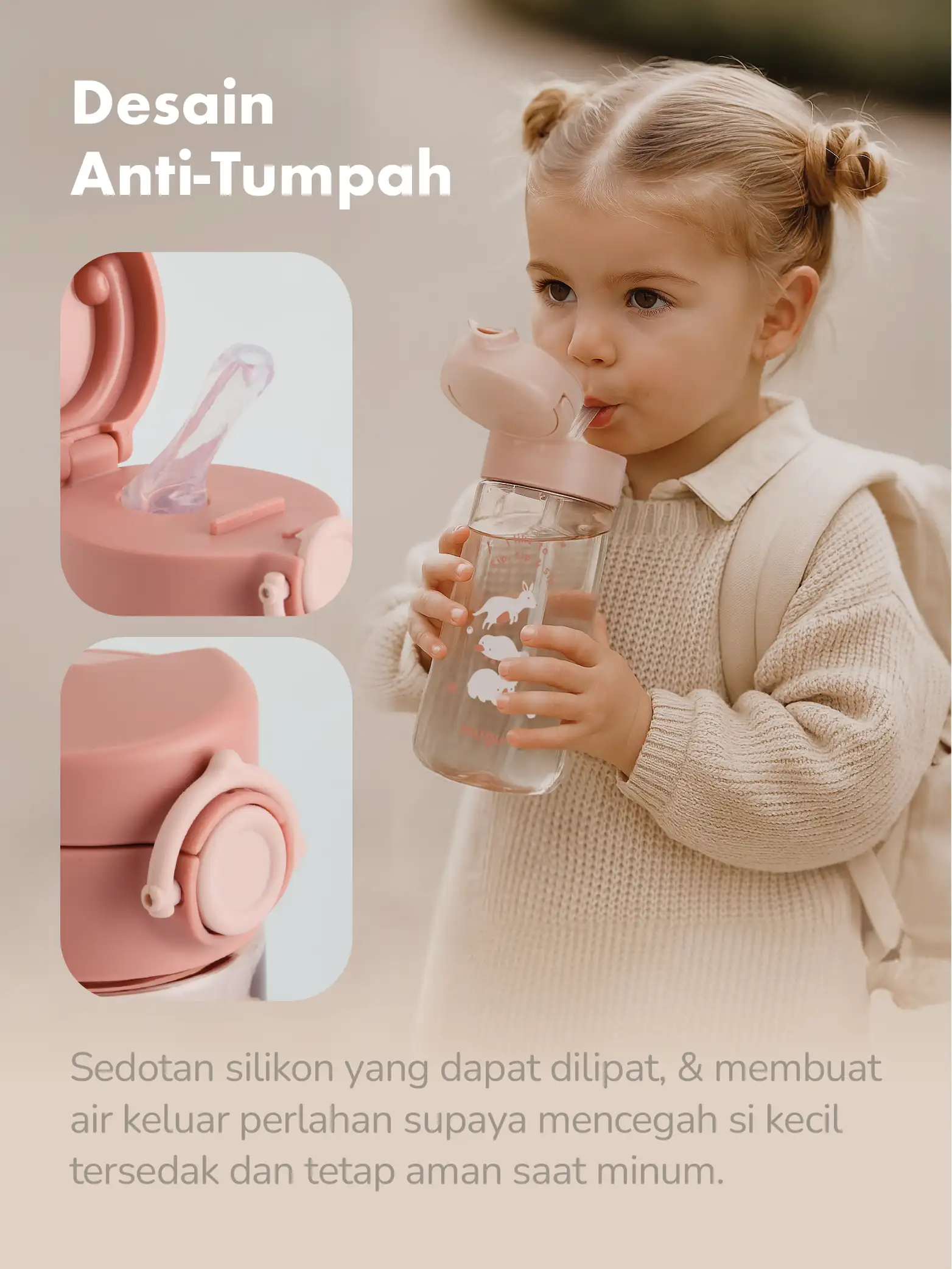 mugu kids tritan straw bottle description image