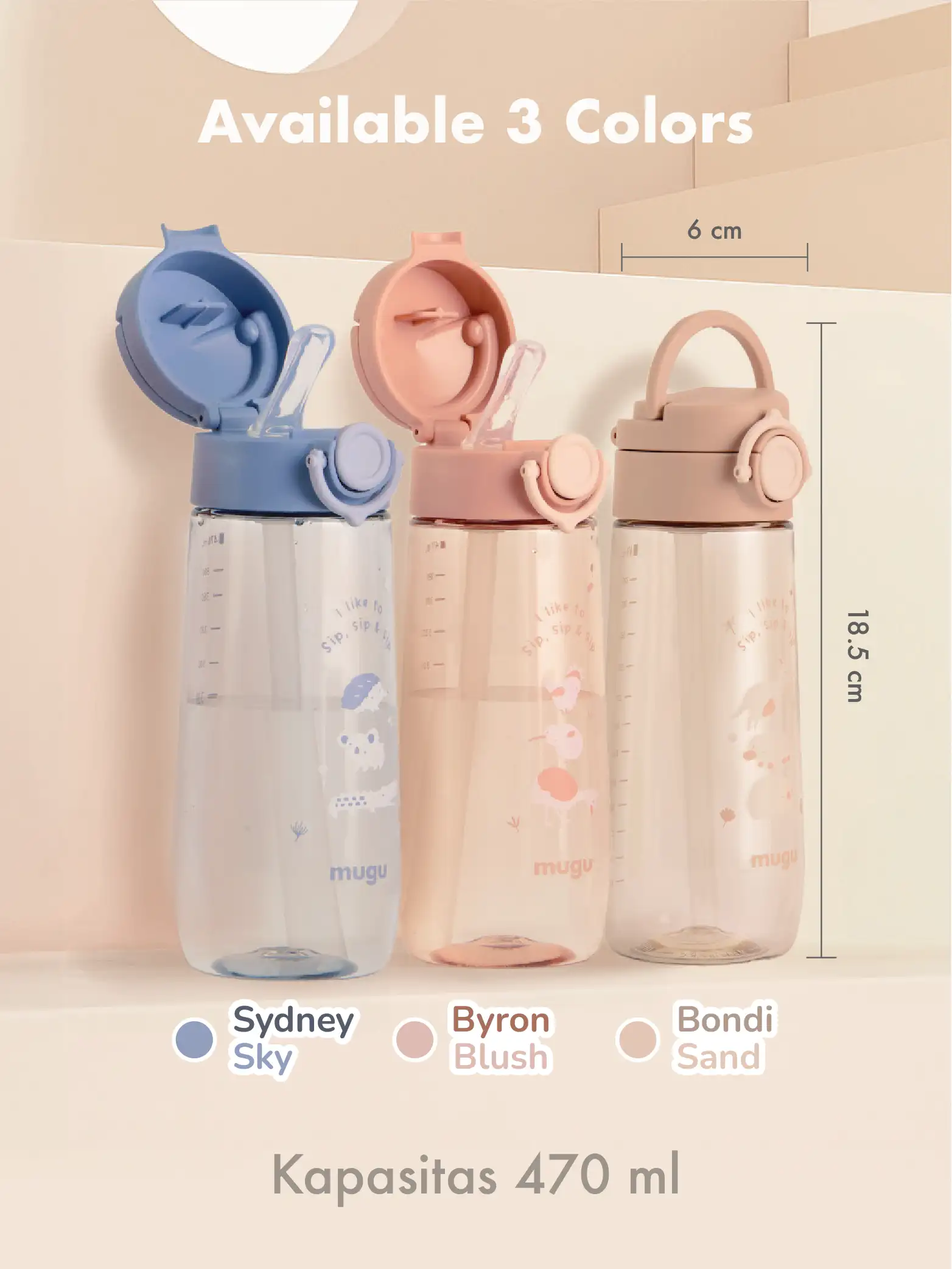 mugu kids tritan straw bottle description image