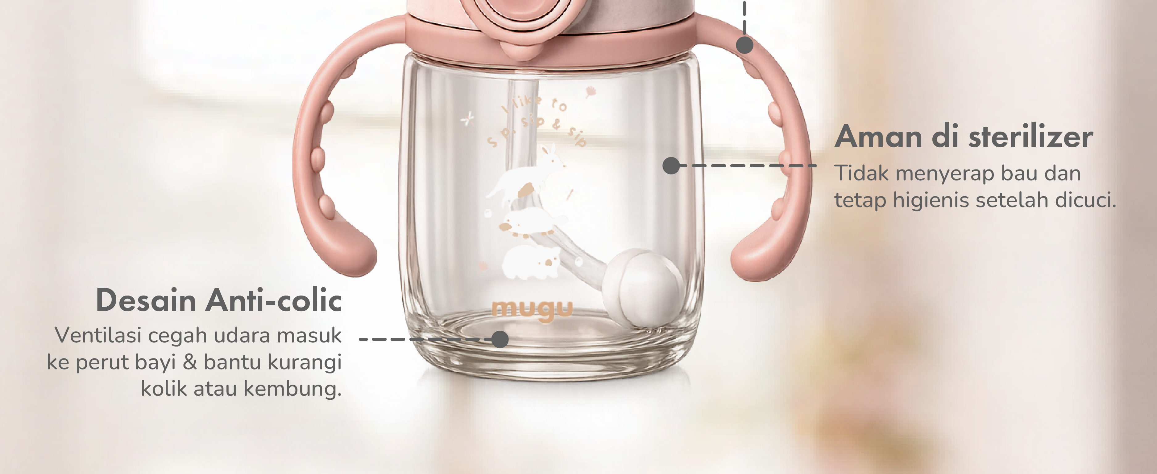 mugu wheat straw tritan training bottle 220ml description image