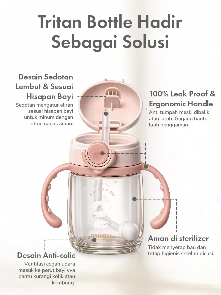 mugu wheat straw tritan training bottle 220ml description image