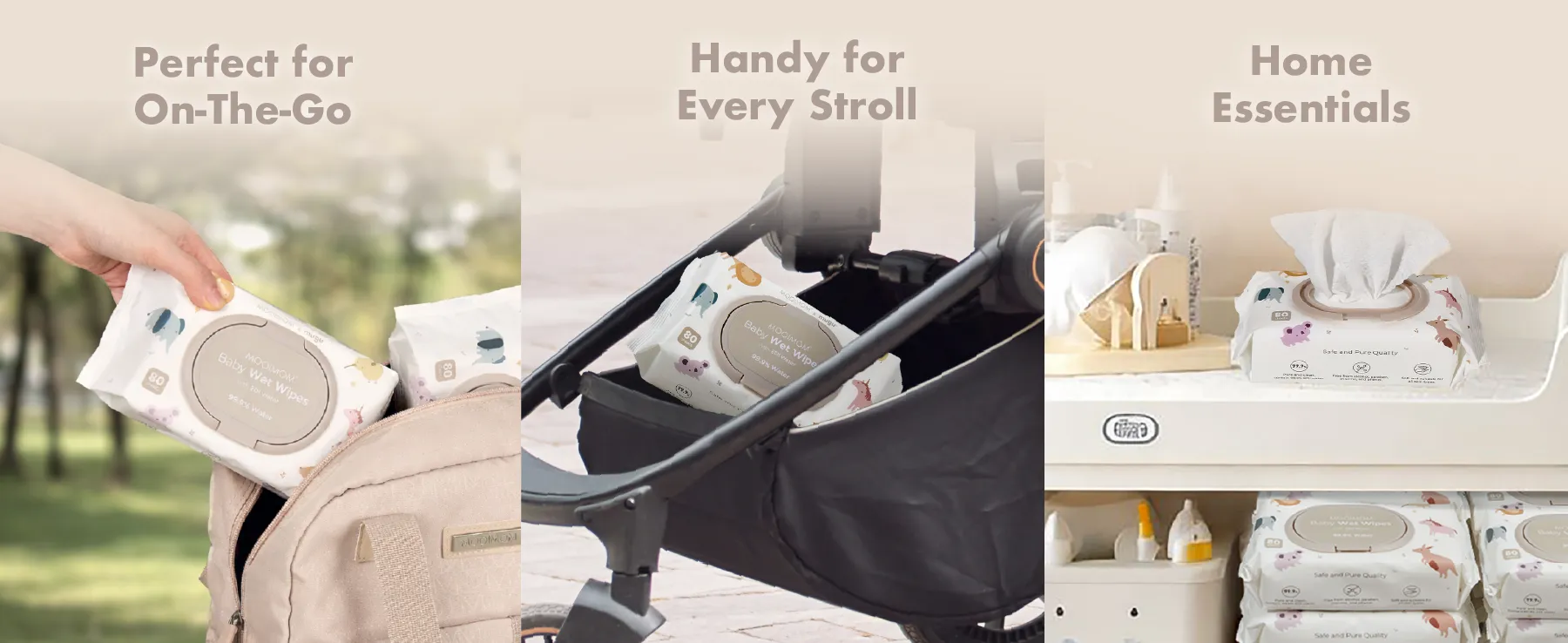 MOOIMOM x mugu Baby Wet Wipes with EDI Water - 80 Sheets description image