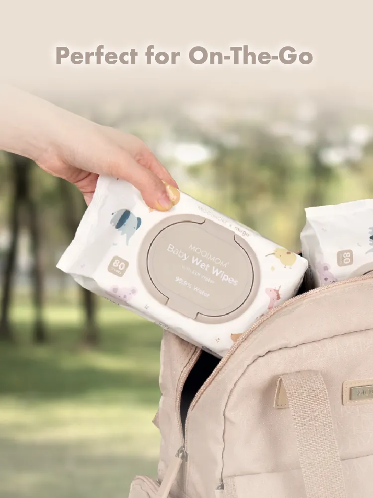 MOOIMOM x mugu Baby Wet Wipes with EDI Water - 80 Sheets description image