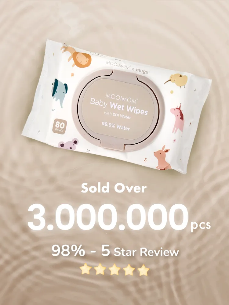 MOOIMOM x mugu Baby Wet Wipes with EDI Water - 80 Sheets description image