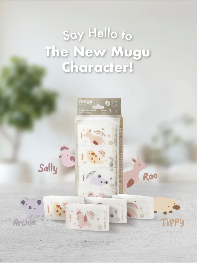 mugu multi purpose mini wipes - 8 sheets X 8 packs description image